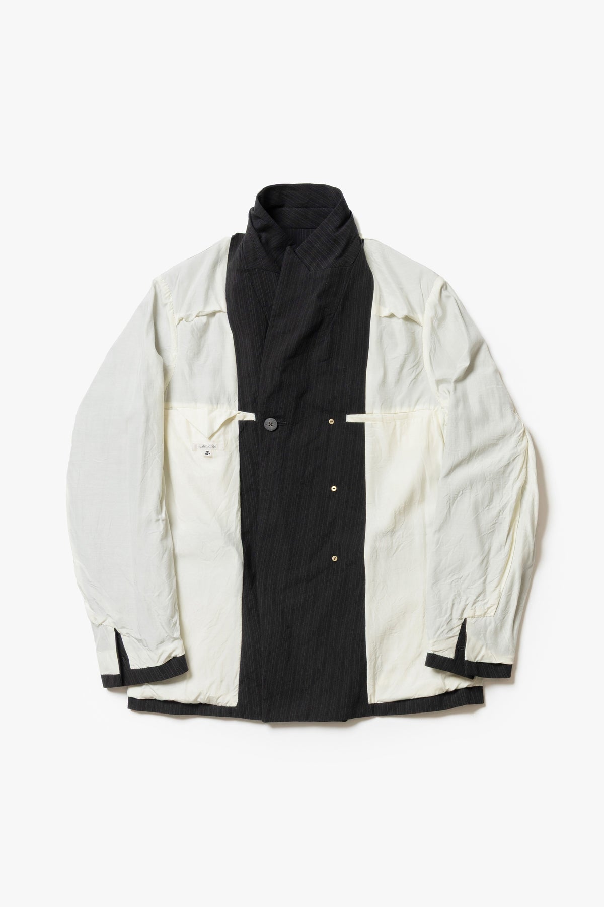 calmlence - JACKET048 DOUBLE BREASTED SACK COAT - BLKST