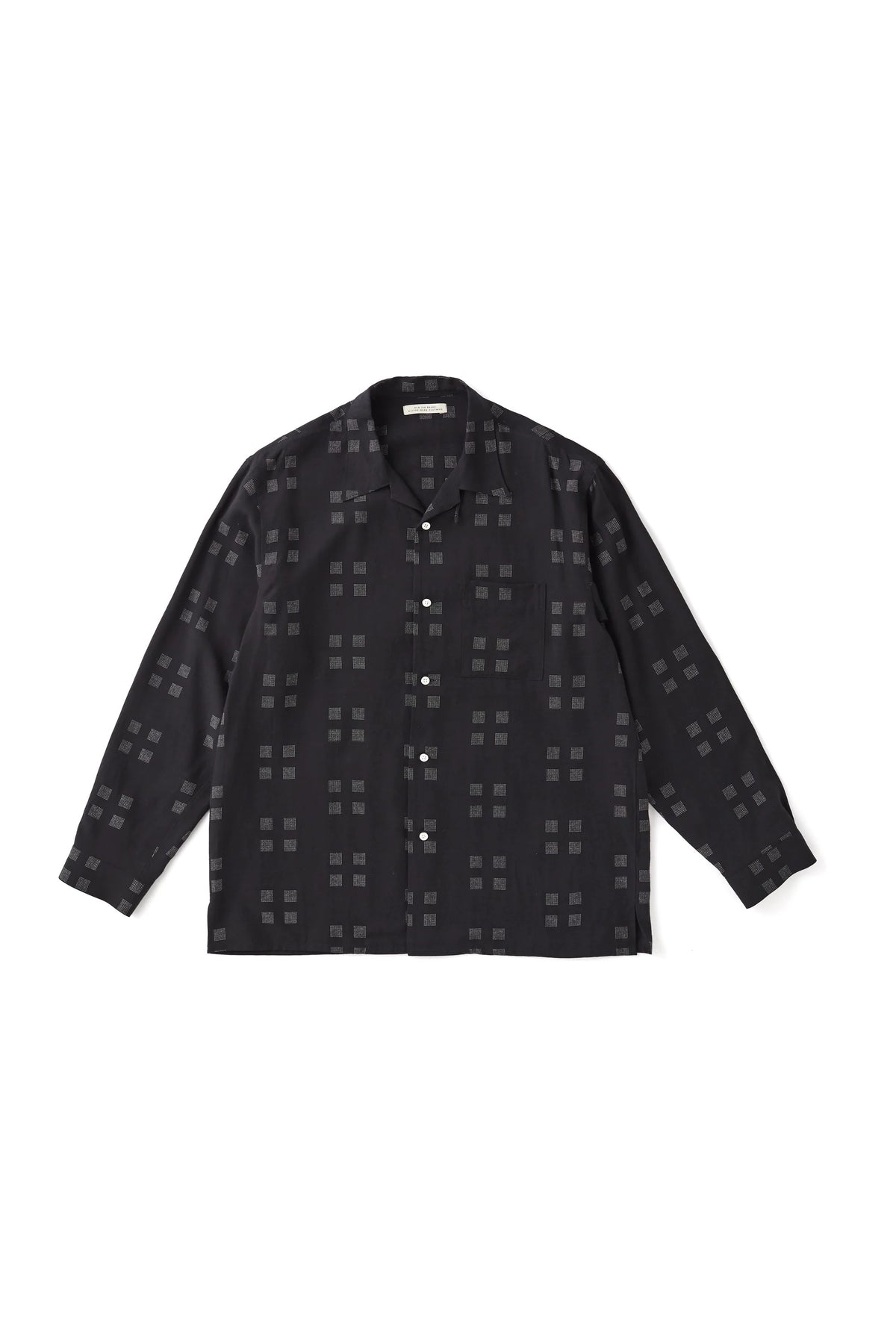 ○OLD JOE - ORIGINAL PRINTED OPEN COLLAR SHIRTS (Square Dot) Long-sleeve