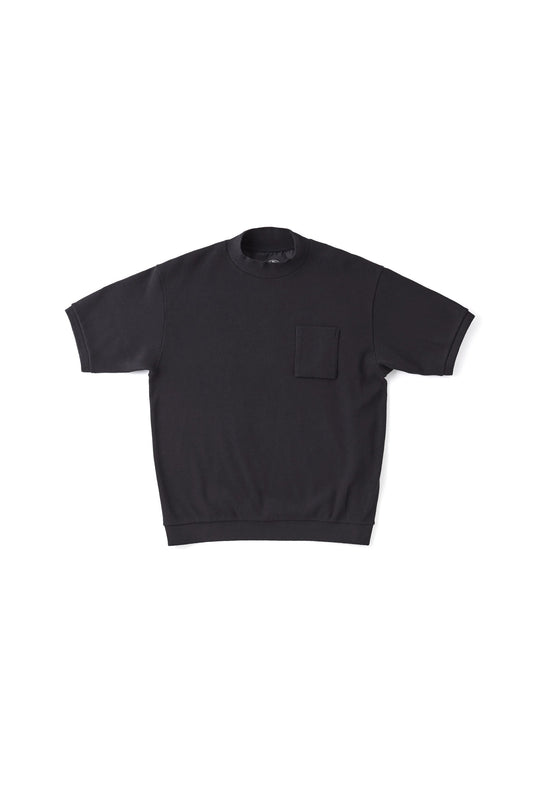 ○OLD JOE - MOCK-NECK NEP RIBED TOPS - ONYX