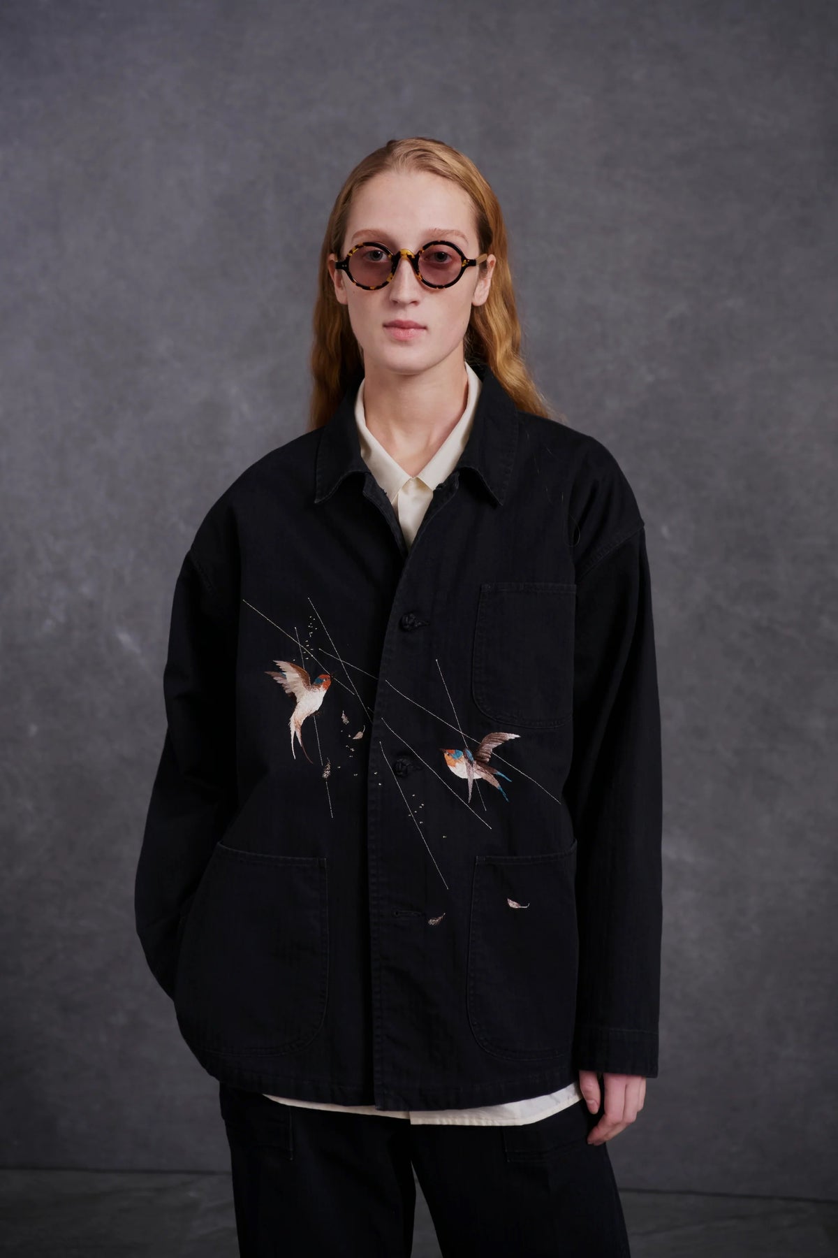 ○OLD JOE - PATINA HERRINGBONE  SOUVENIR  JACKET - ONYX