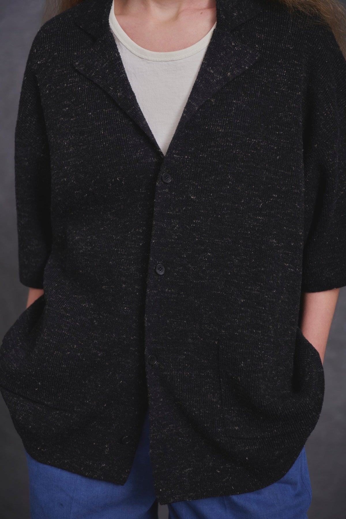 ○OLD JOE - BOUCLE HAVANA SHIRTS - GRAPHITE