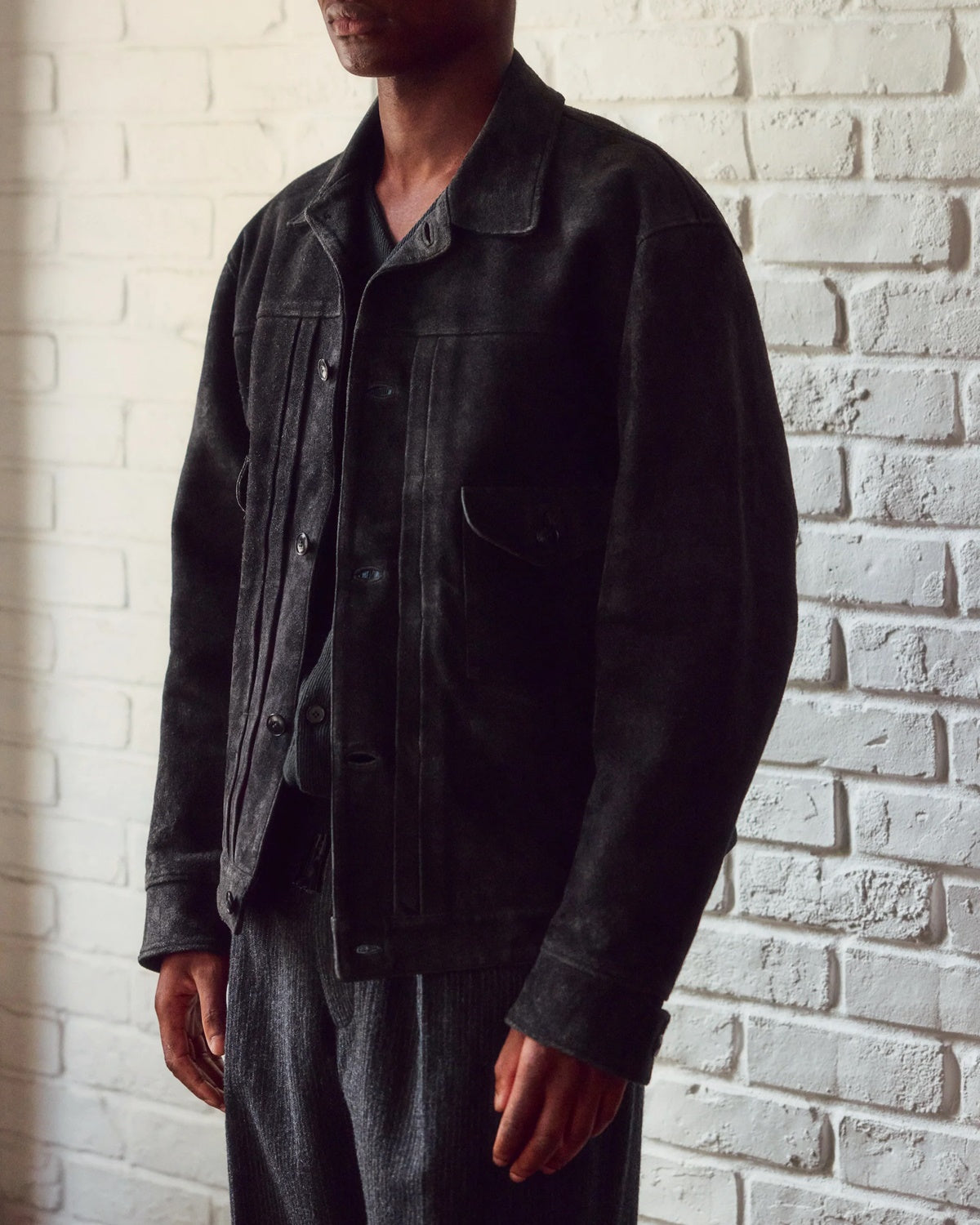○OLD JOE - PATINA HORSE-HIDE JEAN JACKET(ROUGH OUT) - PATINA BLACK
