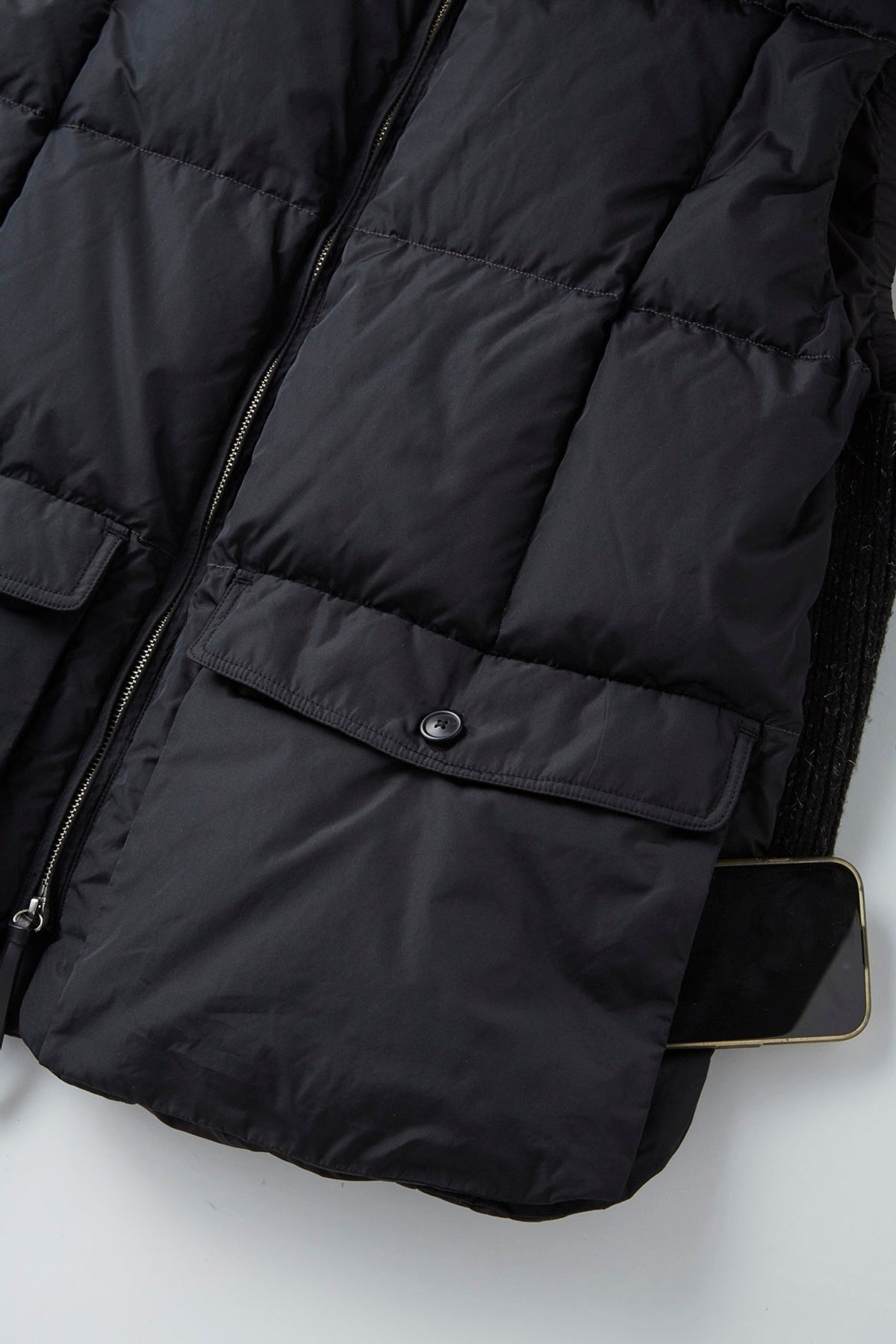 ○OLD JOE - HIGH COUNT SILK PUFF VEST - BLACK