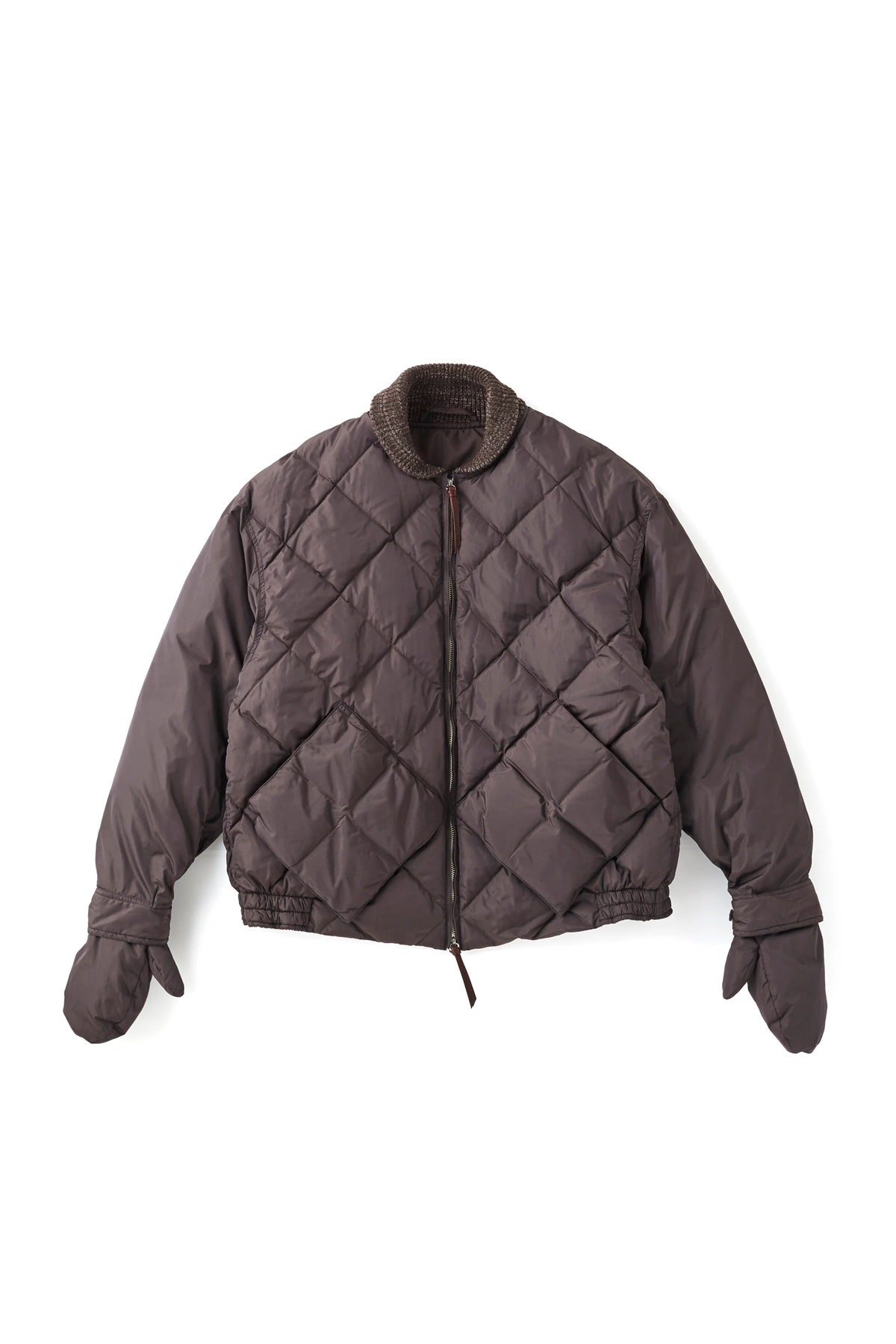 ○OLD JOE - HIGH COUNTSILK MITTEN PUFF JACKET - WHISKY