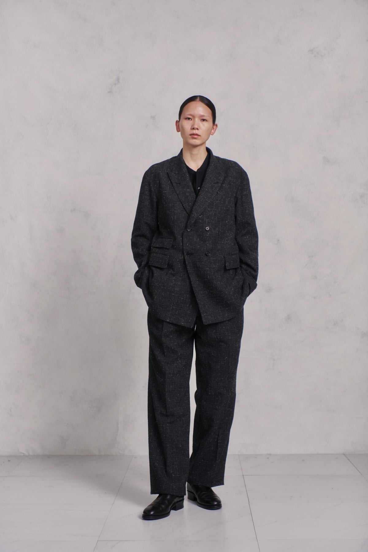 ○OLD JOE - DOUBLE BREASTED SWING JACKET - GRAPHITE