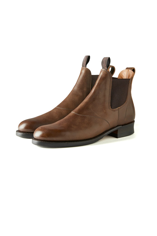 ○OLD JOE - “The Rover” ARTISAN LEATHER SIDE-GORE BOOTS - OLIVE HORSE BUTT