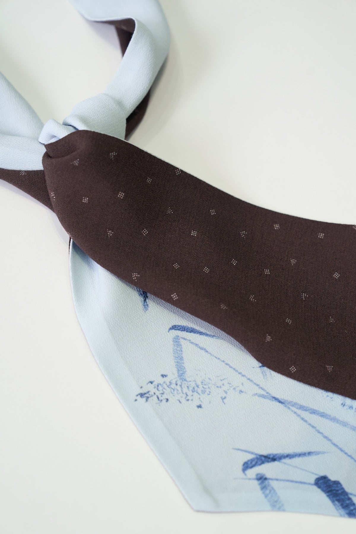○OLD JOE - RAYON SCARF TIE - WALNUT x COBALT