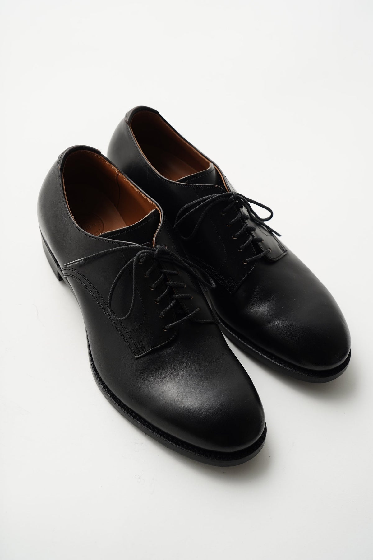 ○OLD JOE - "The Officer" STUNNING LEATHER OXFORD SHOES - BLACK HORSE BUTT