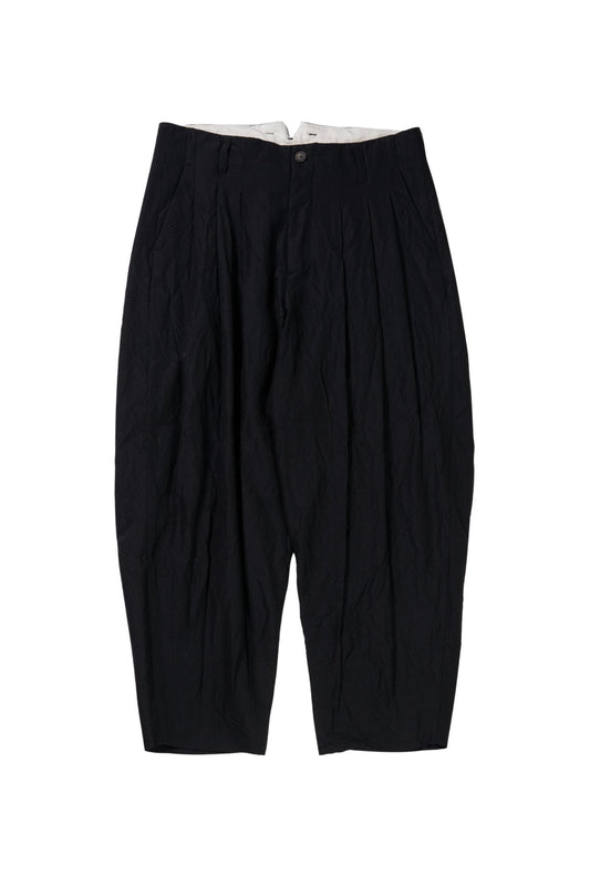 calmlence - PANTS008 - TRIPLE PLEATED WIDE - BLK