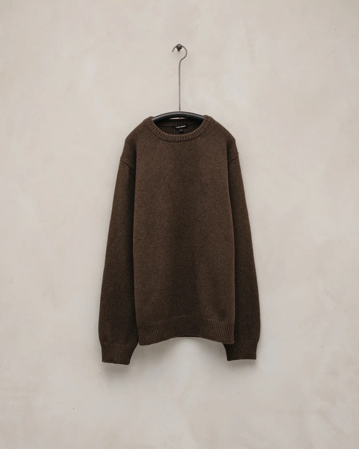 evan kinori - Crewneck Sweater - Undyed Yak Wool - Dark Brown
