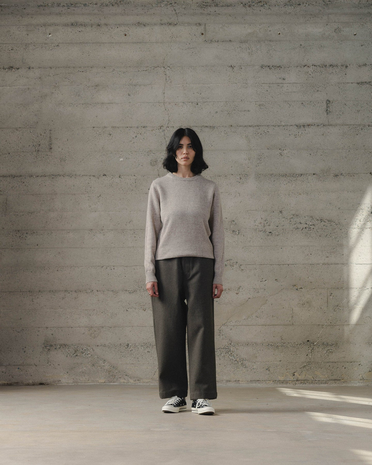 evan kinori - CREWNECK SWEATER CASHMERE/LINEN - OATMEAL