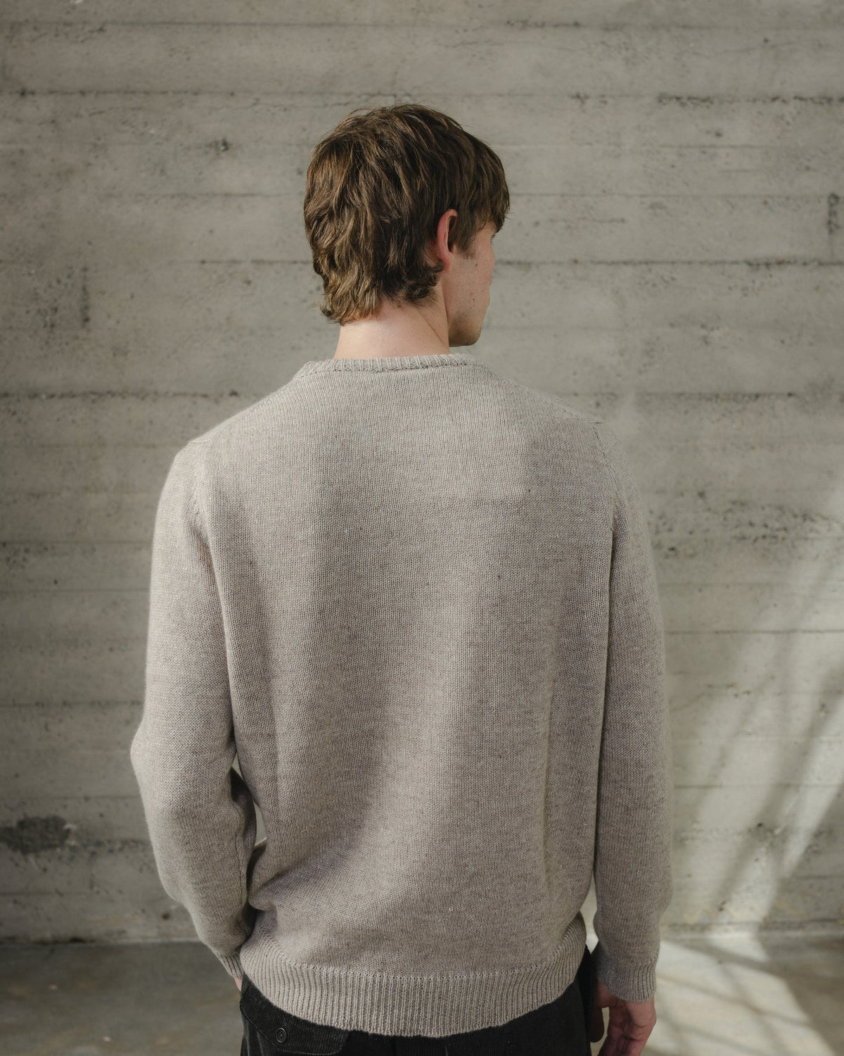 evan kinori - CREWNECK SWEATER CASHMERE/LINEN - OATMEAL