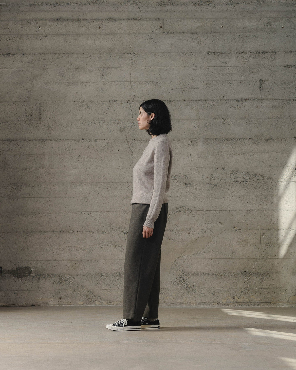 evan kinori - CREWNECK SWEATER CASHMERE/LINEN - OATMEAL