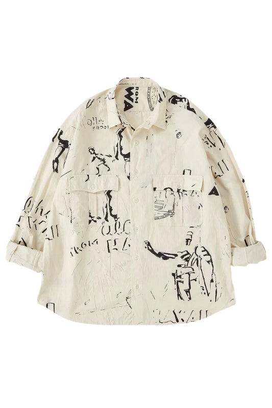 PORTER CLASSIC - ROLL UP HAWAIIAN OUTDOOR SHIRT - BEIGE