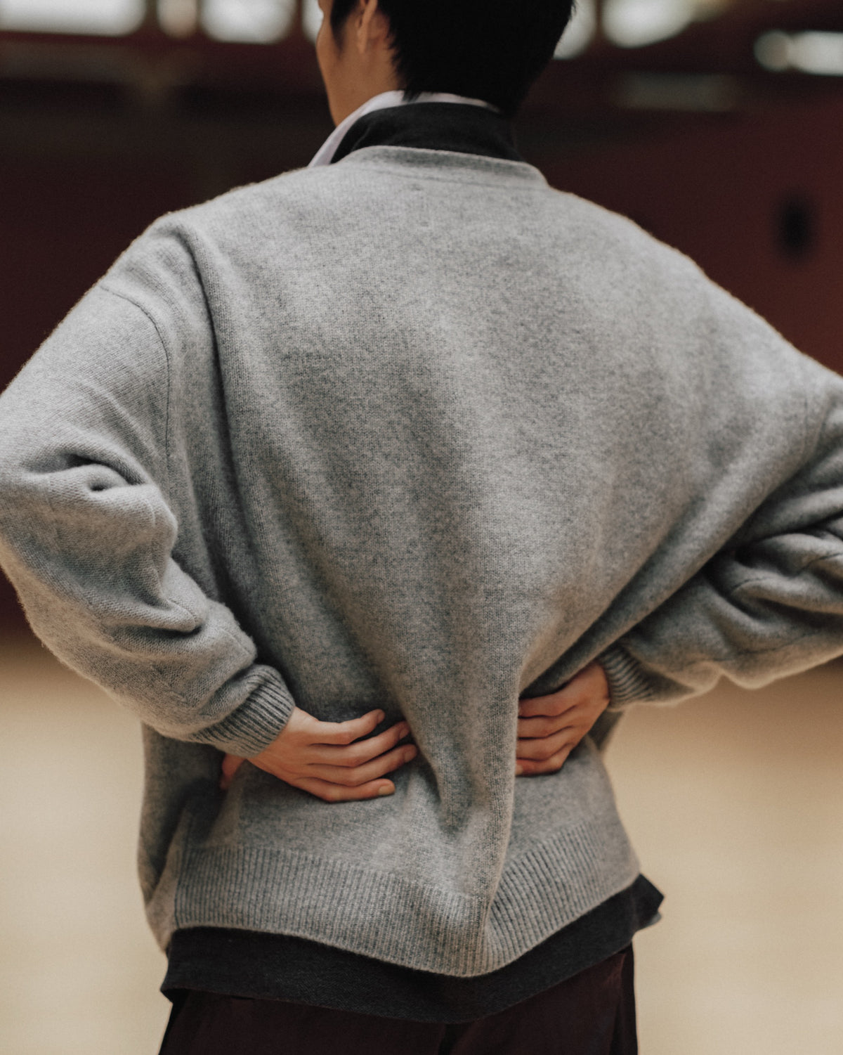 TOKYO DESIGN STUDIO New Balance - Cashmere 7G Cardigan - HEATHER GREY