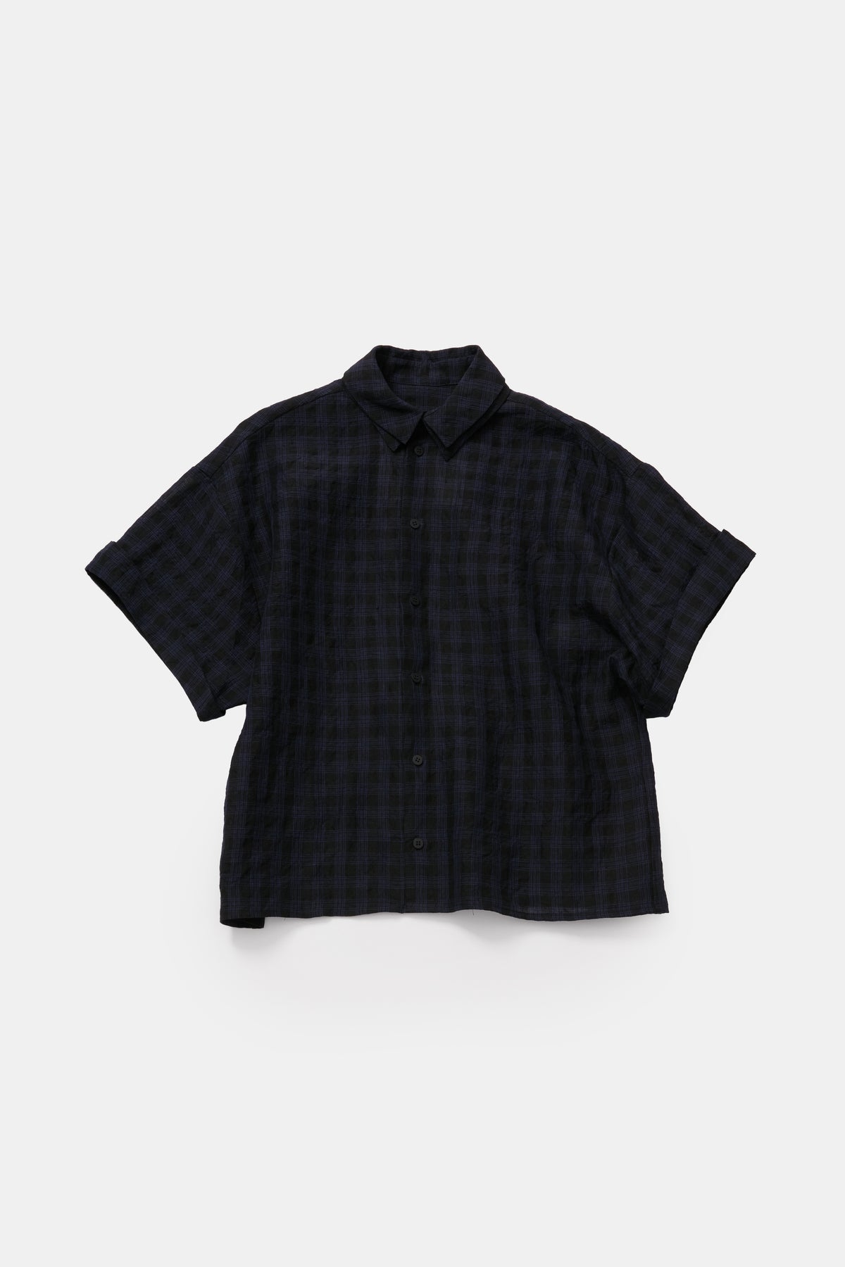 toogood - THE COMPOSER SHIRT LINEN CHECK - MIDNIGHT