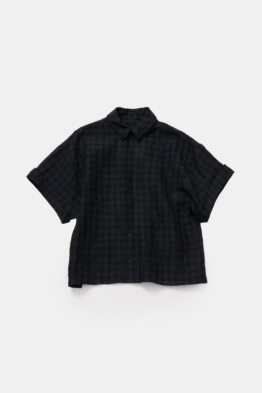 toogood - THE COMPOSER SHIRT LINEN CHECK - MIDNIGHT