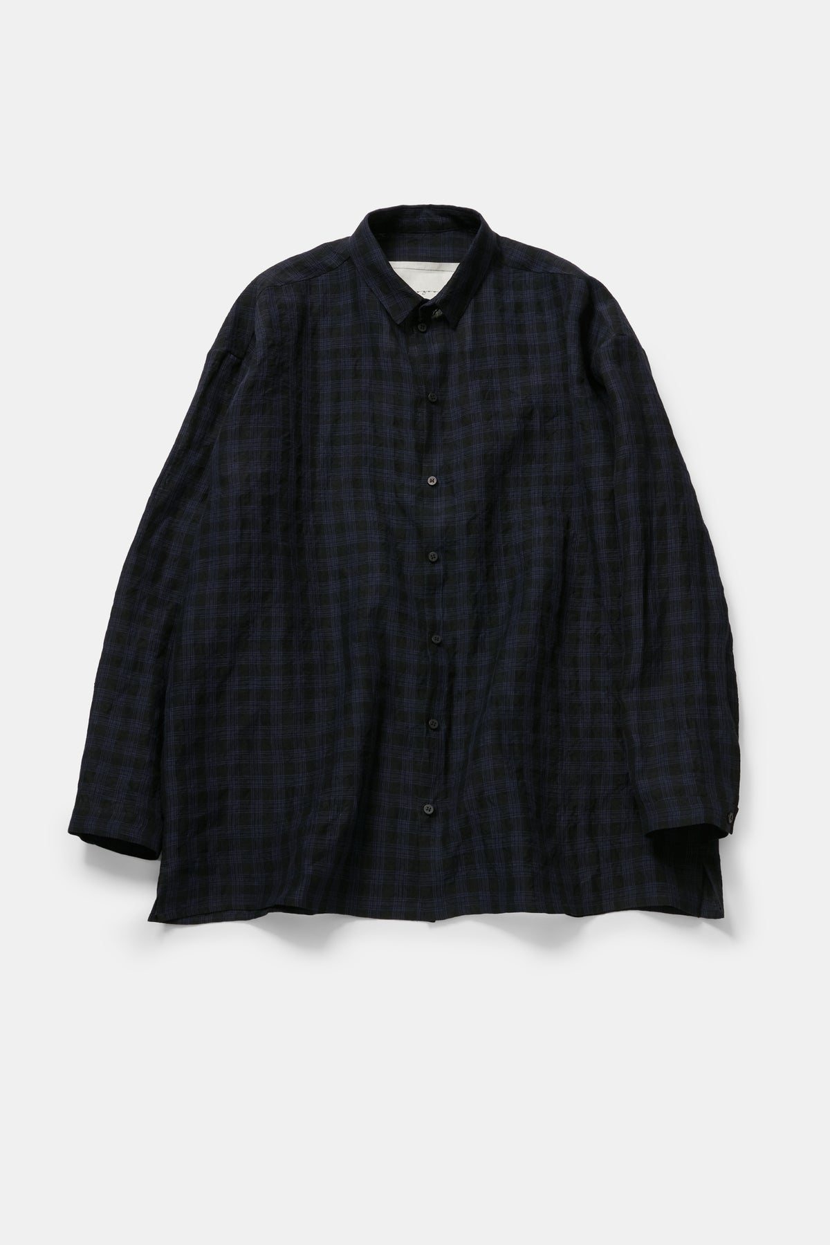 toogood - THE DRAUGHTSMAN SHIRT LINEN CHECK - MIDNIGHT