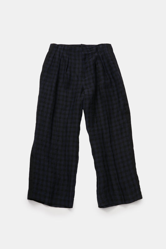 toogood - THE MAGICIAN TROUSER LINEN CHECK - MIDNIGHT