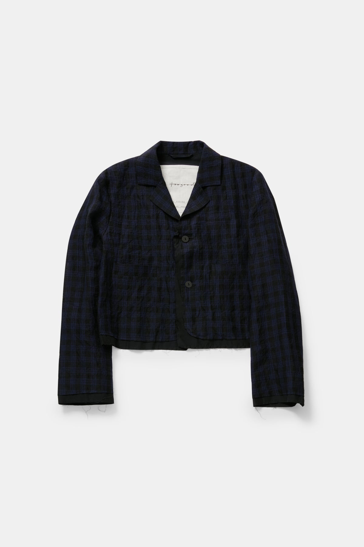 toogood - THE POTTER JACKET LINEN CHECK - MIDNIGHT
